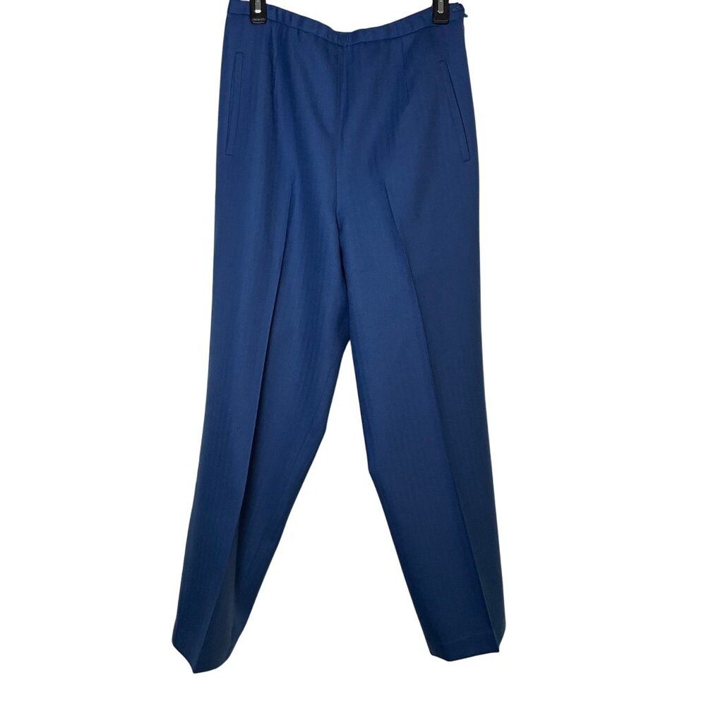 Pendleton Women’s Flat Front Trousers Slacks Pants Size 10 Blue 100%‎ Wool Lined